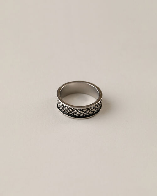 Set Collar Eslabones Y Anillo Plateado